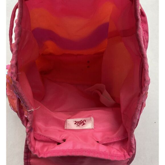 Justice Rainbow Unicorn Flip Sequin Mini Backpack Rucksack Horn Ears 12X8X4 - Picture 7 of 11